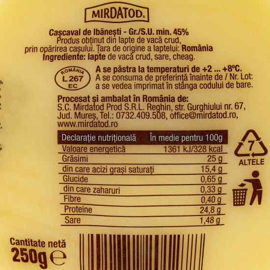 Cașcaval de Ibănești 250g