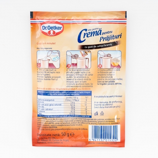 Praf de cremă pentru prăjituri cu gust de cafea/brandy 50g 