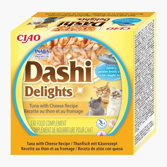 Hrană umedă pentru pisici Dashi Delights, cu ton și brânză, 70g
