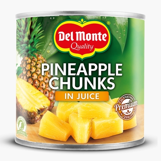 Ananas cuburi în suc propriu, conservă 435g