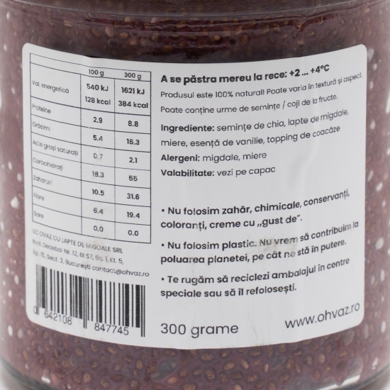 Budincă de chia cu coacăze și miere 300g
