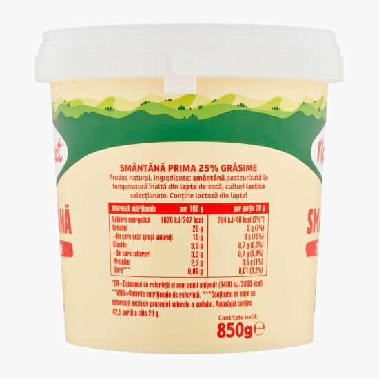 Smântănă Prima 25% grăsime 850g
