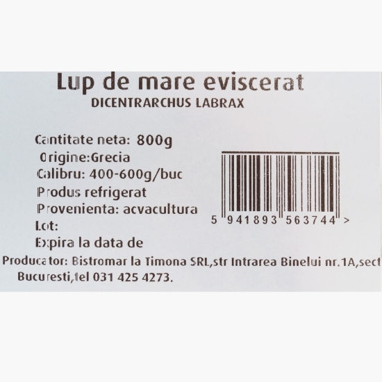 Lup de mare eviscerat 800g
