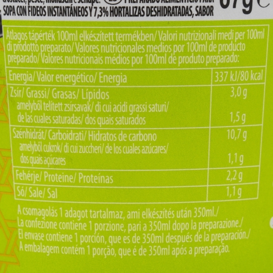 Supă instant noodles cu aromă de legume și miso 67g