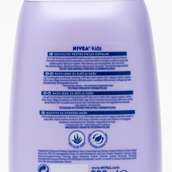  Gel de duș și șampon pentru copii, fructe de pădure, Kids 2în1, 0.5l