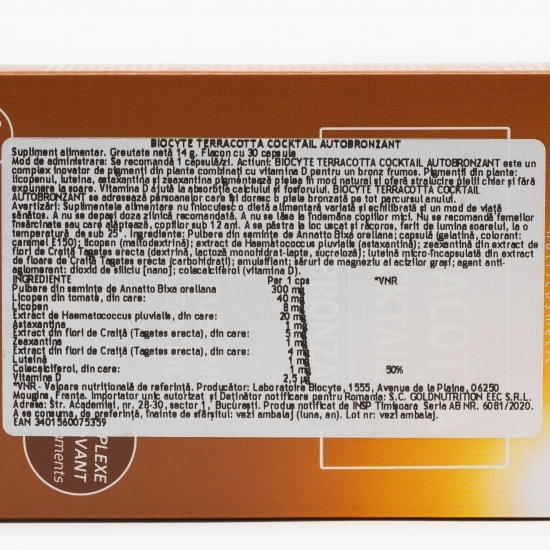 Supliment alimentar Terracotta Cocktail Autobronzant 30 capsule