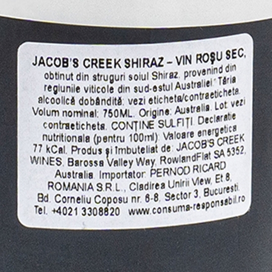 Vin roșu sec Shiraz, 13.5%, 0.75l