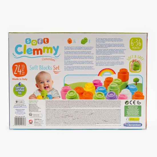 Set Soft Clemmy cu 24 cuburi, 6-36 luni