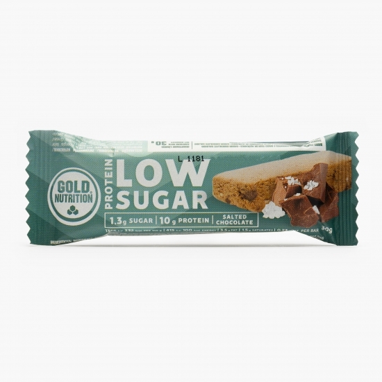 Baton proteic Low Sugar ciocolată neagră cu sare 30g