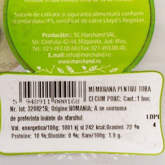 Membrană de porc pentru tobă 1 buc
