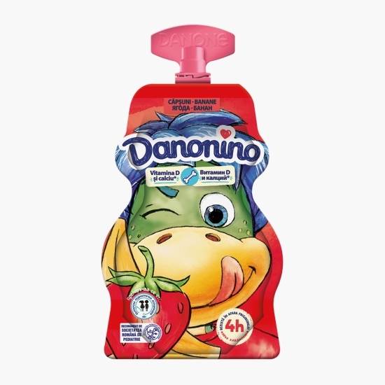 Iaurt cu piure de căpșuni și banane, 2.8% grăsime, 70g