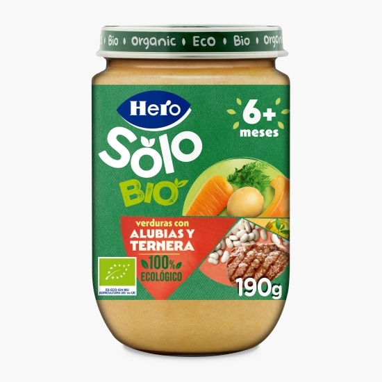 Meniu eco de legume cu carne de vițel și fasole +6 luni, 190g