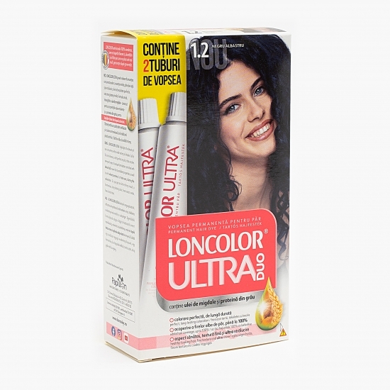 Vopsea permanentă pentru păr Ultra Duo 1.2 Negru albastru 200ml