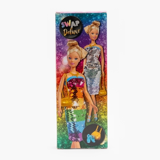 Păpușă Steffi cu rochiță cu paiete curcubeu Deluxe Edition 3+ ani