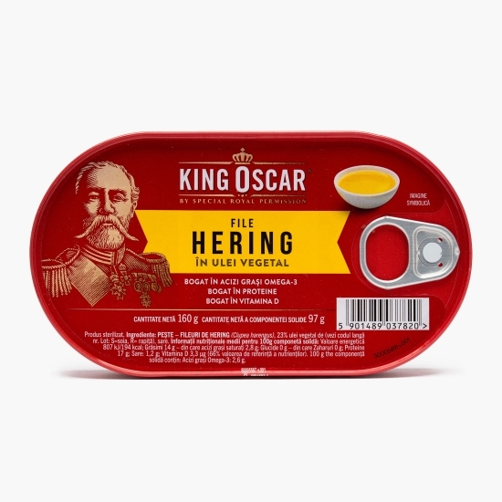 Hering file în ulei vegetal 160g