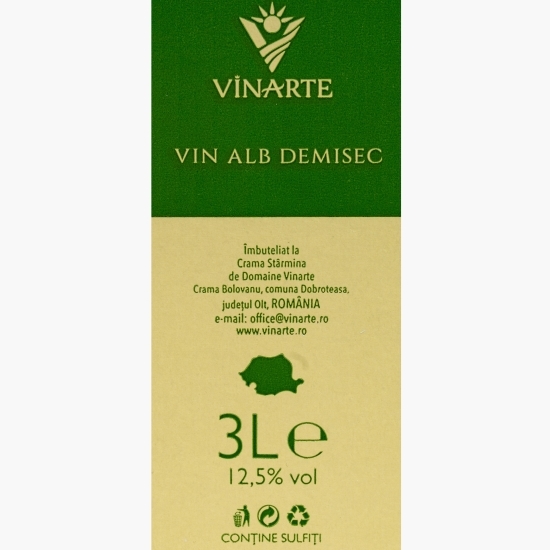 Vin alb demisec Riesling, 12.5%, bag in box 3l
