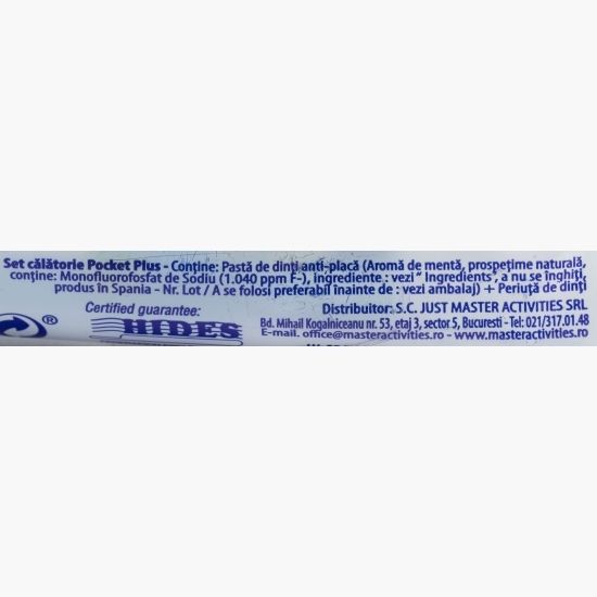 Set de călătorie Pocket Plus (periuță + pastă de dinți 30ml)
