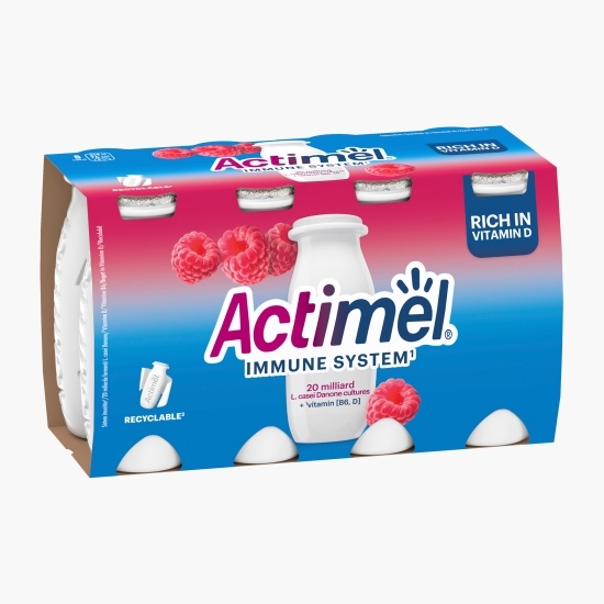 Iaurt de băut cu zmeură și vitamine 8x100g