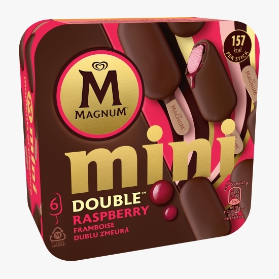 Înghețată Mini Double cu aromă de zmeură 6x55ml