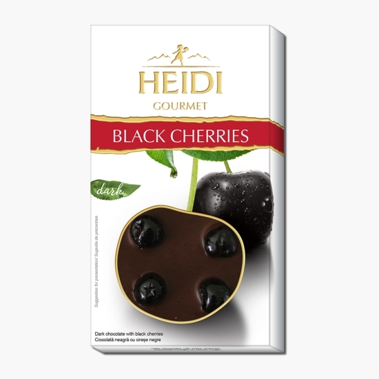 Ciocolată amăruie cu cireșe negre confiate 100g
