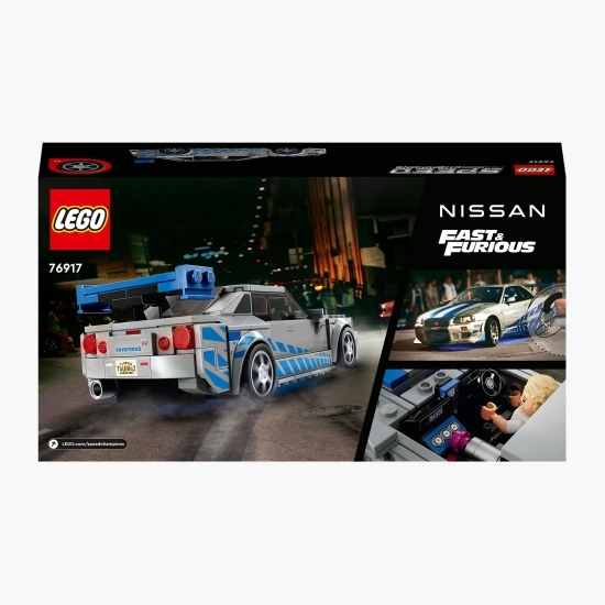 Nissan Skyline GT-R (R34) Mai furios, mai iute, 76917 Speed Champions, 319 piese, +9 ani
