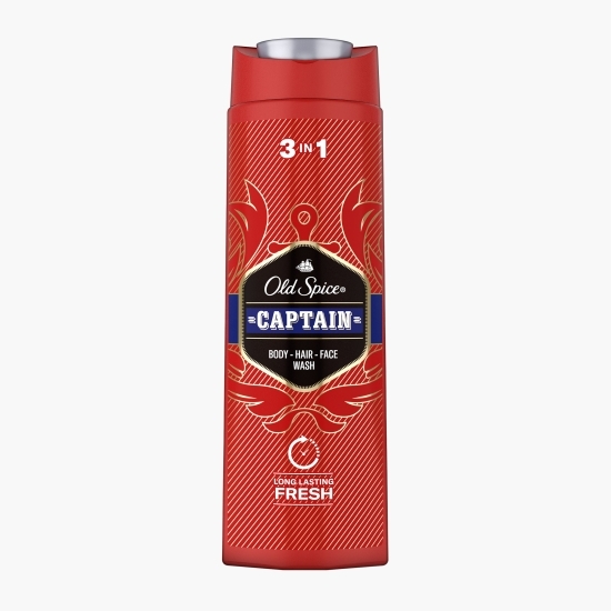 Gel de duș și șampon 3 în 1 Captain pentru corp, păr și față 400ml