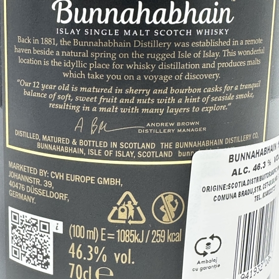 Whisky Single Malt 12 YO, 46.3%, 700ml + cutie