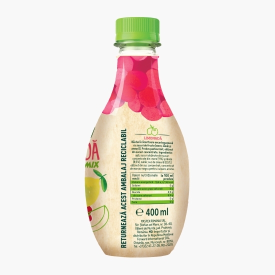Băutură necarbogazoasă de limonadă lămâie și zmeură 0.4l