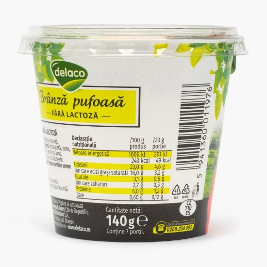 Brânză pufoasă fără lactoză 140g