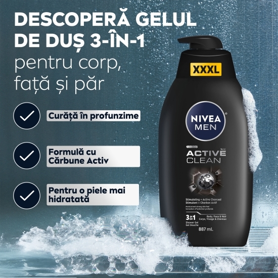Gel de duș Men Active Clean XXXL 887ml