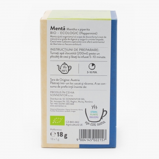 Ceai plante mentă eco 18 plicuri
