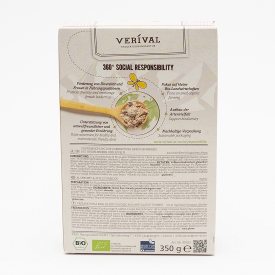 Porridge cu afine și mere eco 350g