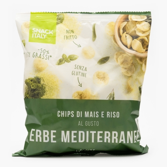 Chipsuri de porumb și orez cu aromă de ierburi mediteraneene fără gluten 70g