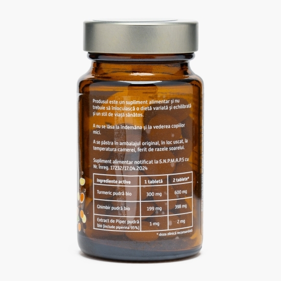 Turmeric, ghimbir și piper eco, 60 tablete