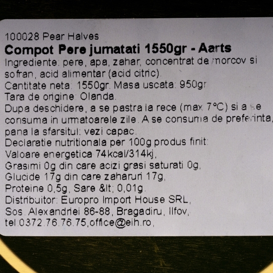 Compot pere jumătăți 1550g