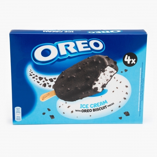 Înghețată cu aromă de vanilie, cu bucățele zdrobite de biscuiți la cutie 260g