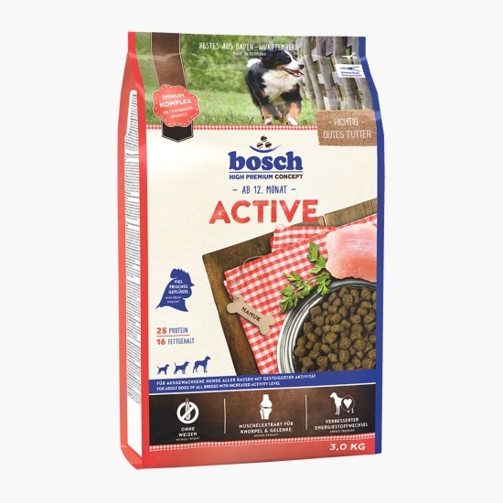 Hrană uscată pentru câini adulți, 3kg, Active cu pasăre