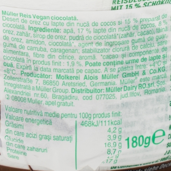 Orez vegan ciocolată 180g