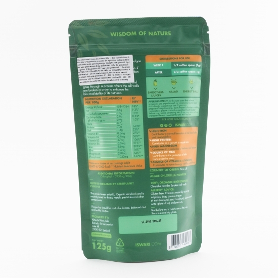 Chlorella eco sub formă de pulbere 125g