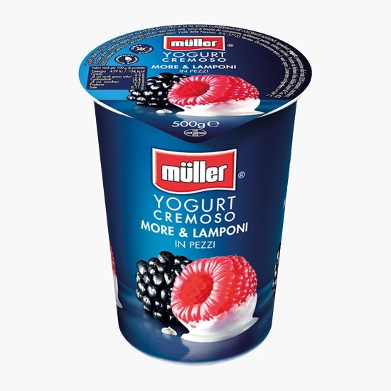 Iaurt cu bucăți de mure și zmeură 500g