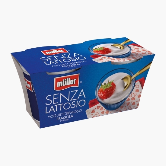 Iaurt fără lactoză, cu căpșuni, 2x125g