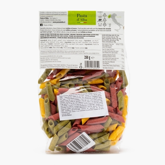 Paste tricolore penne eco din porumb, spanac și sfeclă roșie 250g