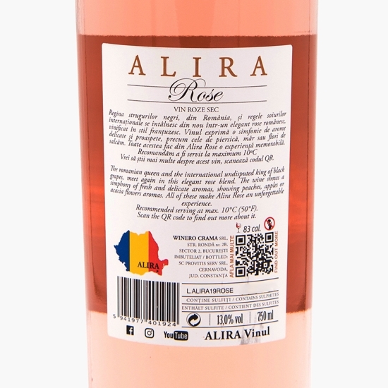 Vin rose sec Fetească Neagră și Cabernet Sauvignon, 13%, 0.75l