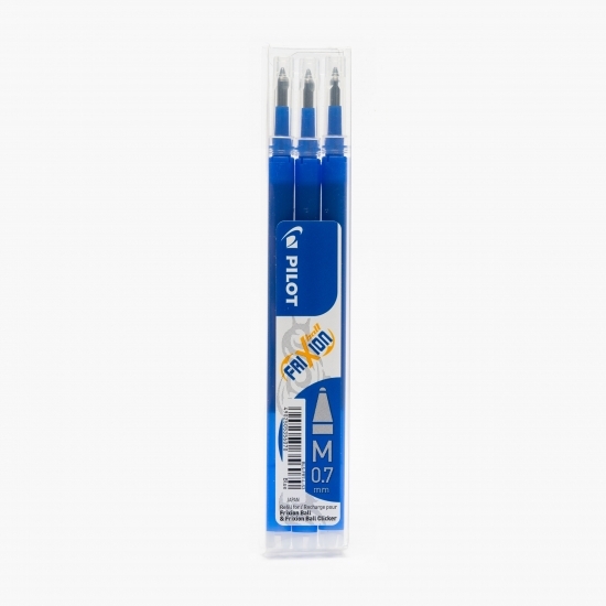 Set 3 rezerve roller Frixion Ball, 0.7 mm, vârf mediu, albastru