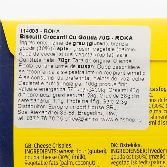 Biscuiți crocanți cu gouda 70g 