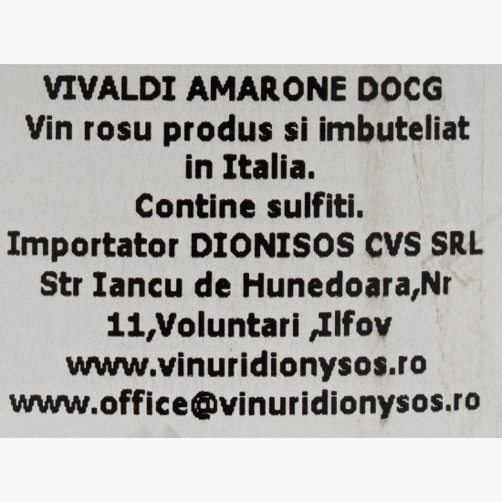 Vin roșu sec Amarone Della Valpolicella, 15.5%, 0.75l