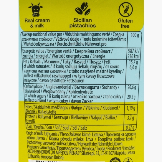 Înghețată cu fistic sicilian 475ml (376g)