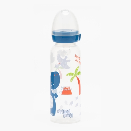 Biberon decorat albastru, 0-3 luni, 250ml