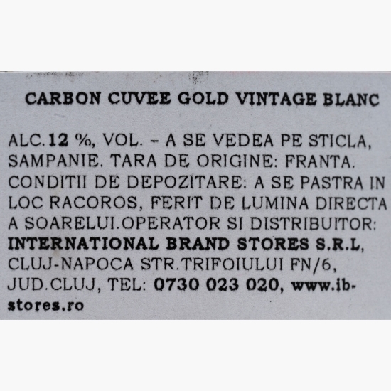 Șampanie Gold Vintage Blanc, 12%, 750ml
