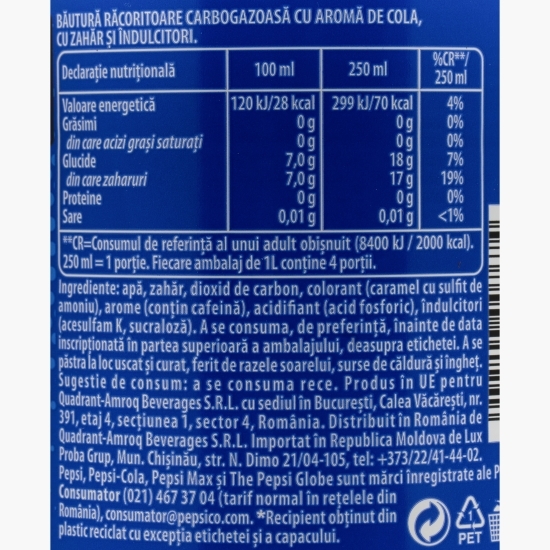 Băutură carbogazoasă aromă de cola 1l
